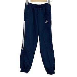Adidas Boys Blue White Stripe Climalite Track Pants Logo Size Medium READ​​​